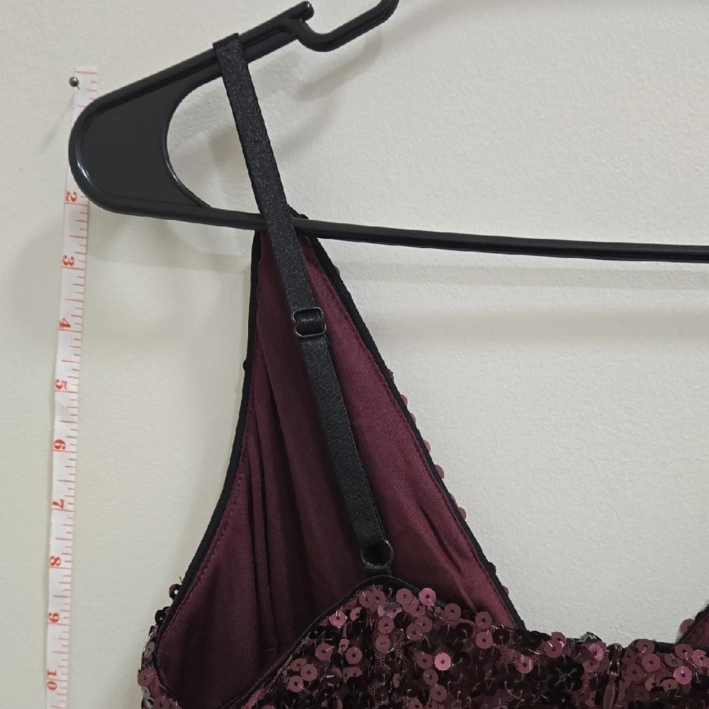 VENUS Burgundy and Gold Sequin Mini Dress **NWOT** - Picture 13 of 15